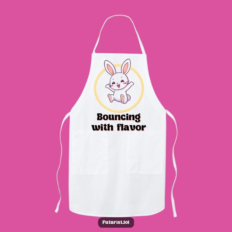 Funny Rabbit Acrobat Apron: Cook with Playful Energy and Light