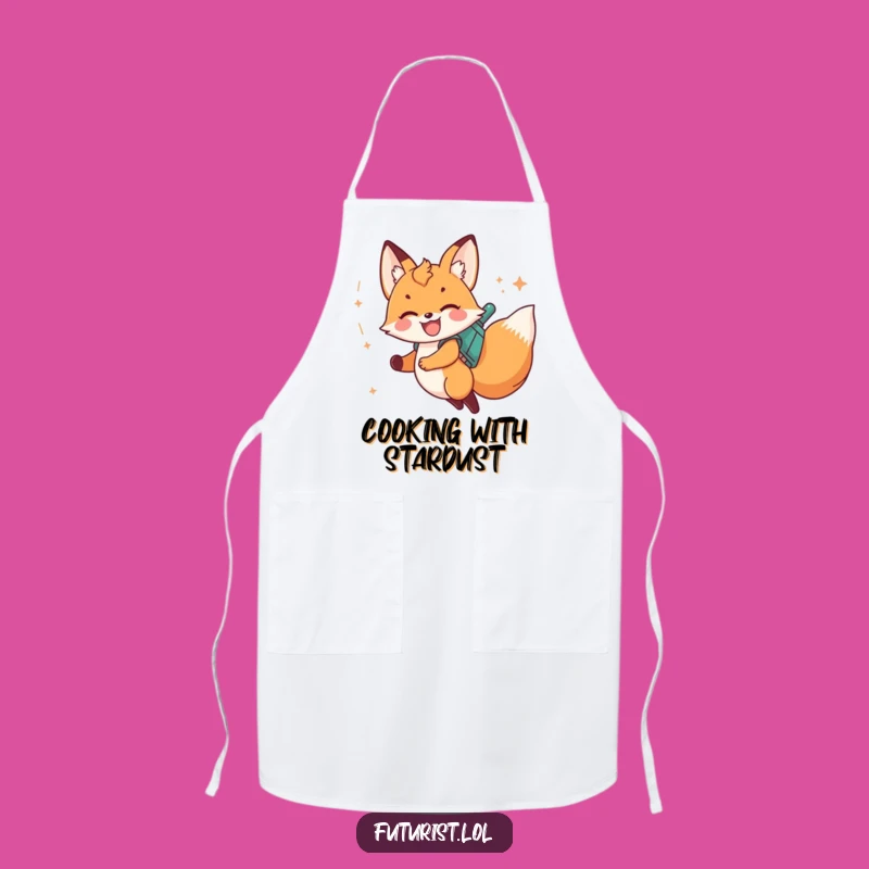Funny Fox Cub Jetpack Apron: Cook Up Laughs in the Cosmic Kitchen