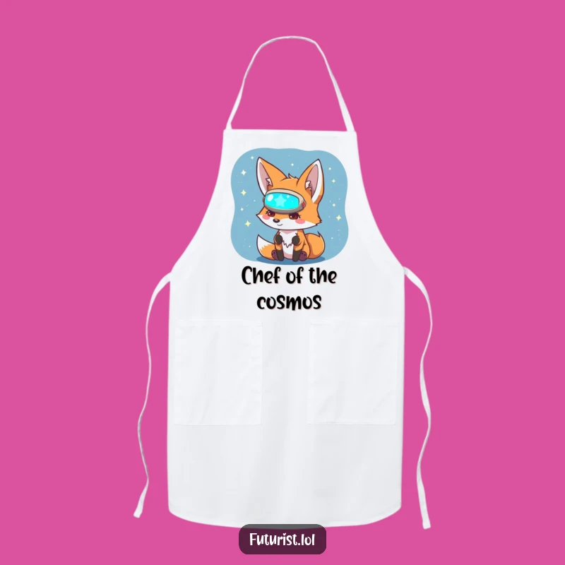 Funny Fox Sci-Fi Apron: Cook Up Cosmic Adventures in the Kitchen