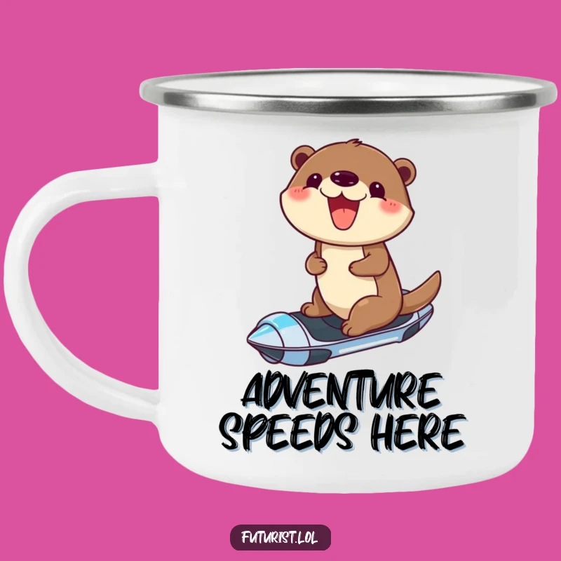 Funny Otter Hoverboard Camping Mug: Adventure Fuel for the Joyful Rider