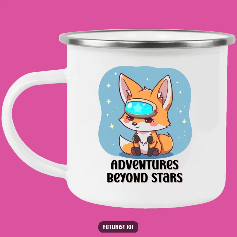 Funny Fox Sci-Fi Camping Mug: Explore the Stars Around the Campfire
