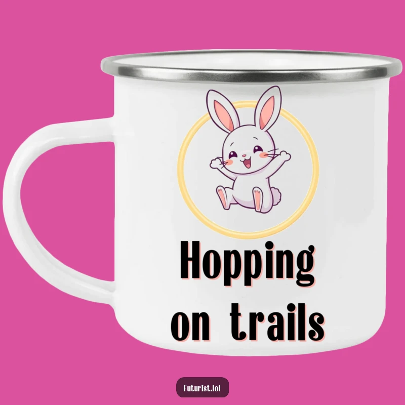 Funny Rabbit Acrobat Camping Mug: Sip and Bounce with Joy Outdoors