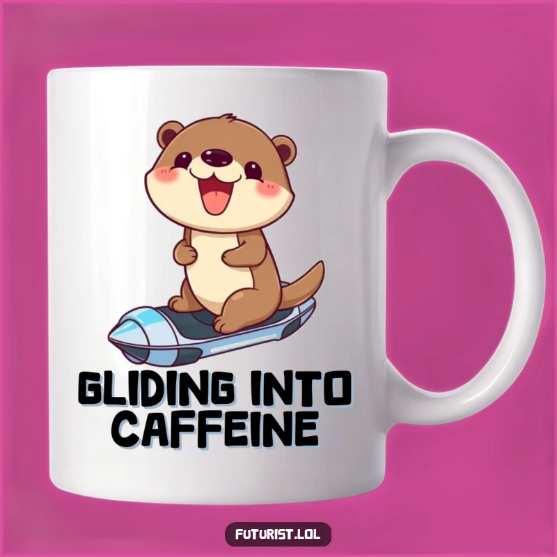 Funny Otter Hoverboard Mug: Cheerful Rider's Joyful Journey Gift