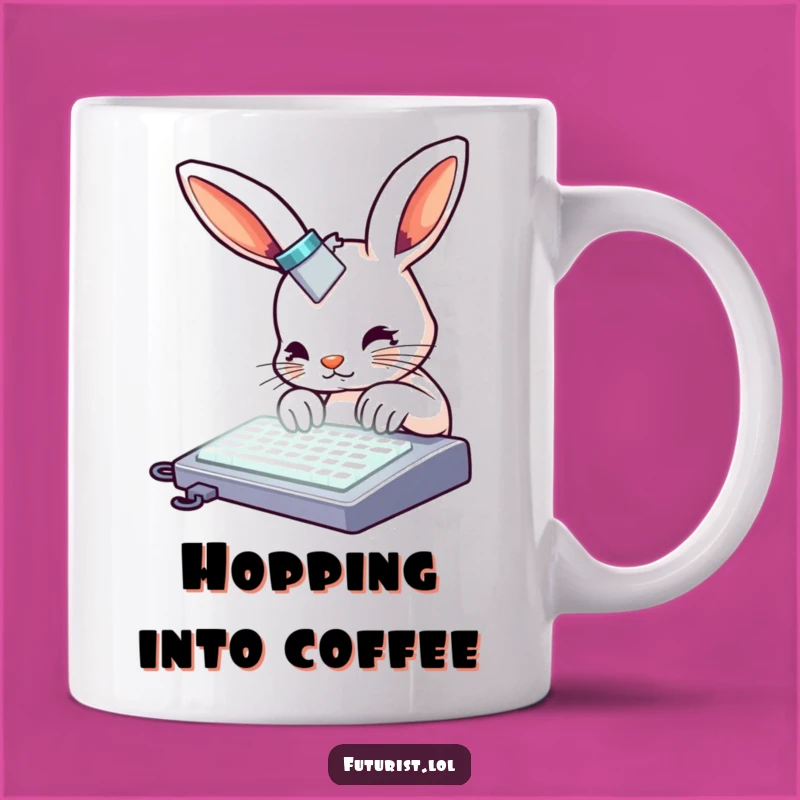 Funny Rabbit Keyboard Mug: Hilarious Gift for Busy Typists