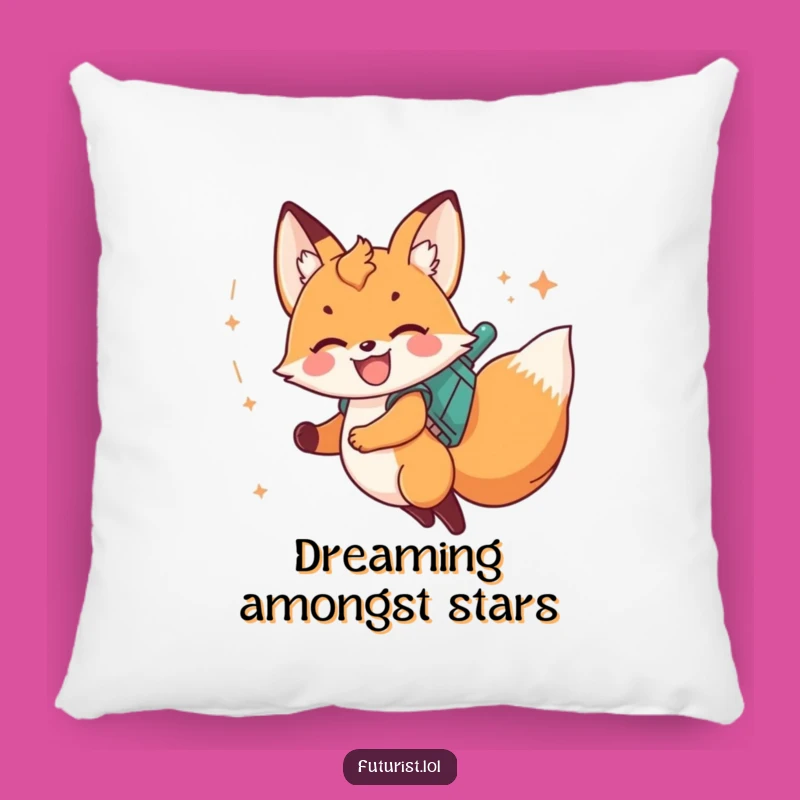 Funny Fox Cub Jetpack Pillow: Comfy Cosmic Humor for Cozy Spaces