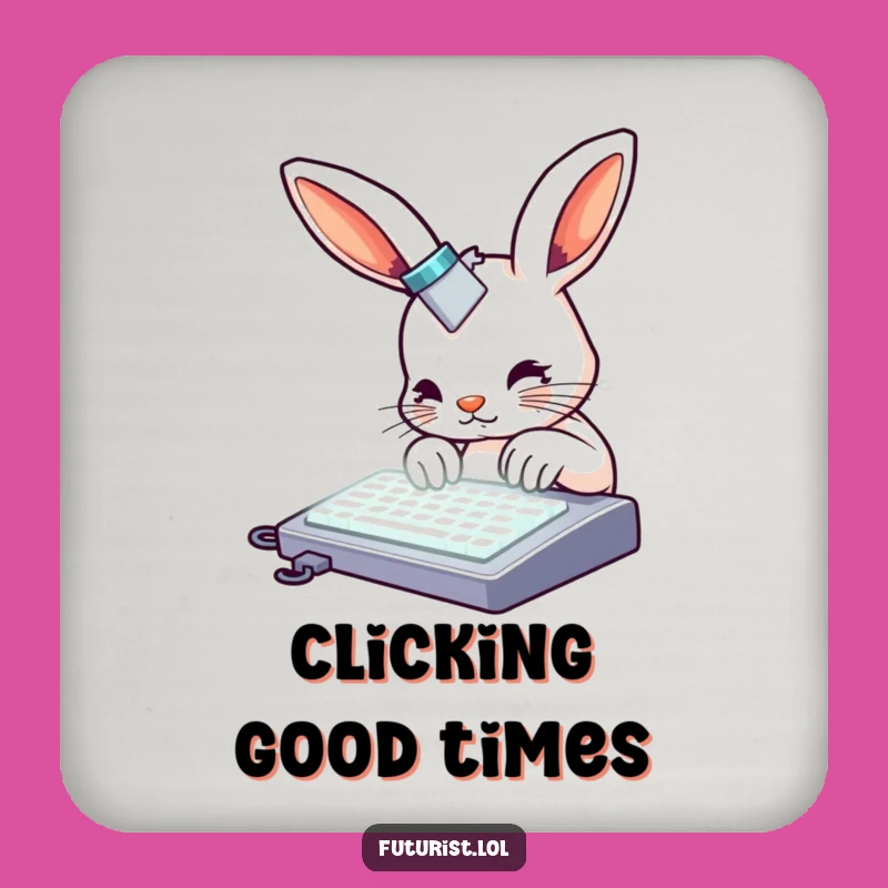 Funny Rabbit Keyboard Coaster: Protect Surfaces with Typing Humor