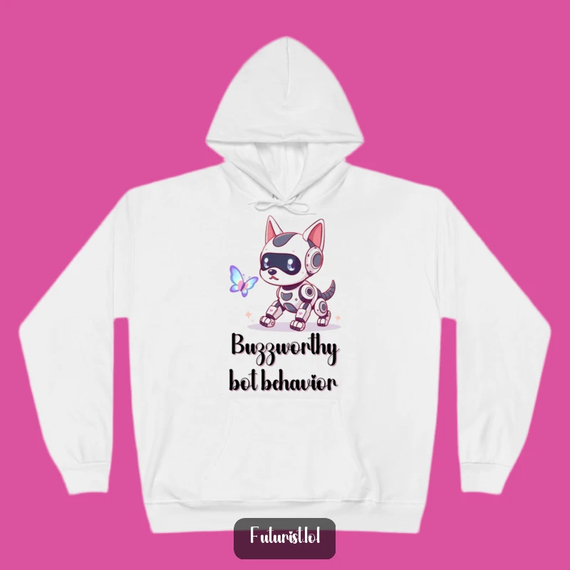 Funny Robot Dog Butterfly Hoodie: Cozy Up With Playful Tech Humor