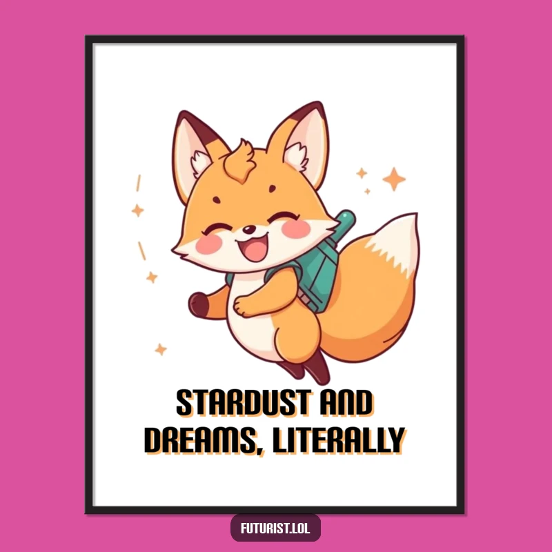 Free Printable Fox Jetpack Wall Art: Funny Downloadable Art for Stellar Decor