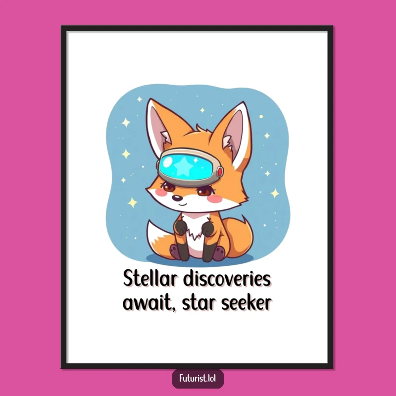 Funny Free Printable Wall Art: Curious Fox Space Explorer Downloadable Art