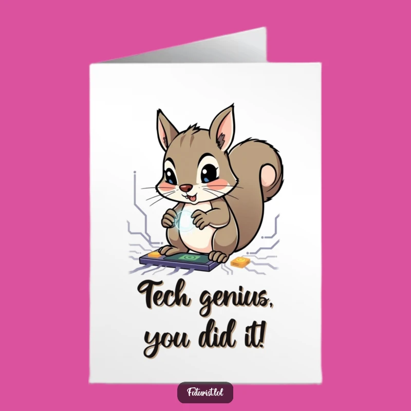 Free Printable Congrats Card: Squirrel's Circuit Success Downloadable for Achievement