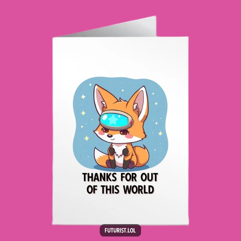 Free Printable Thank You Card: Fox Explorer Downloadable for Stellar Gratitude