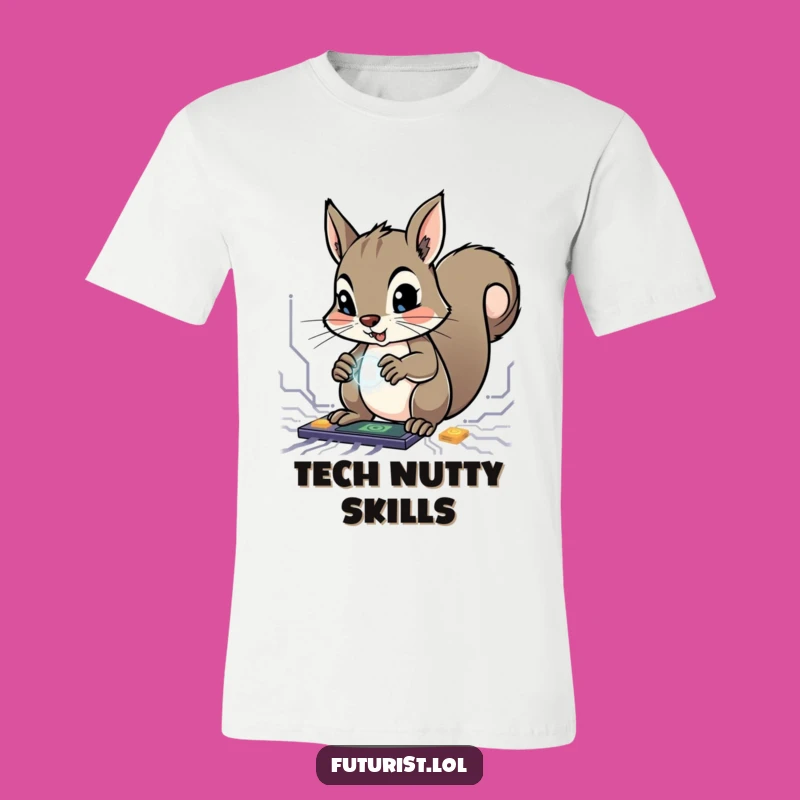 Funny Squirrel Genius T-Shirt: Determined Character Wiring Up the Future