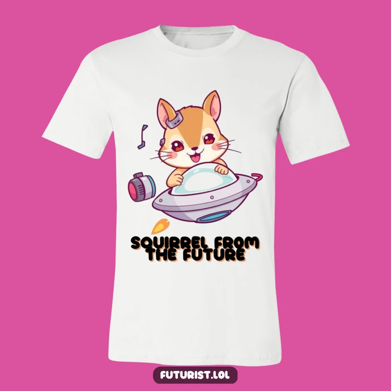 Funny Squirrel UFO T-Shirt: Wear Your Cybernetic Space Humor