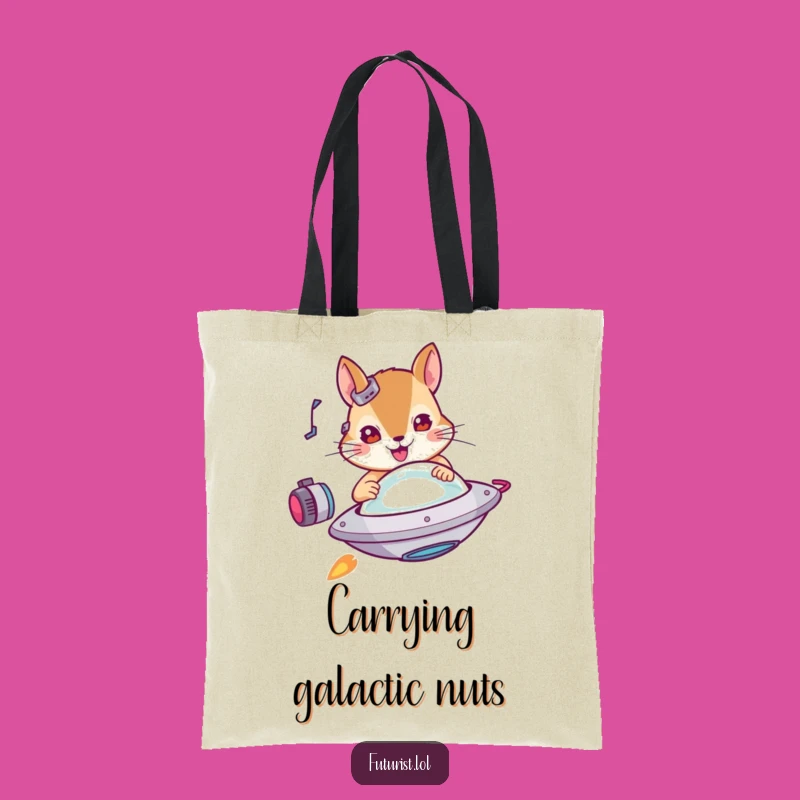 Funny Squirrel UFO Tote Bag: Carry Your Space Humor Everywhere